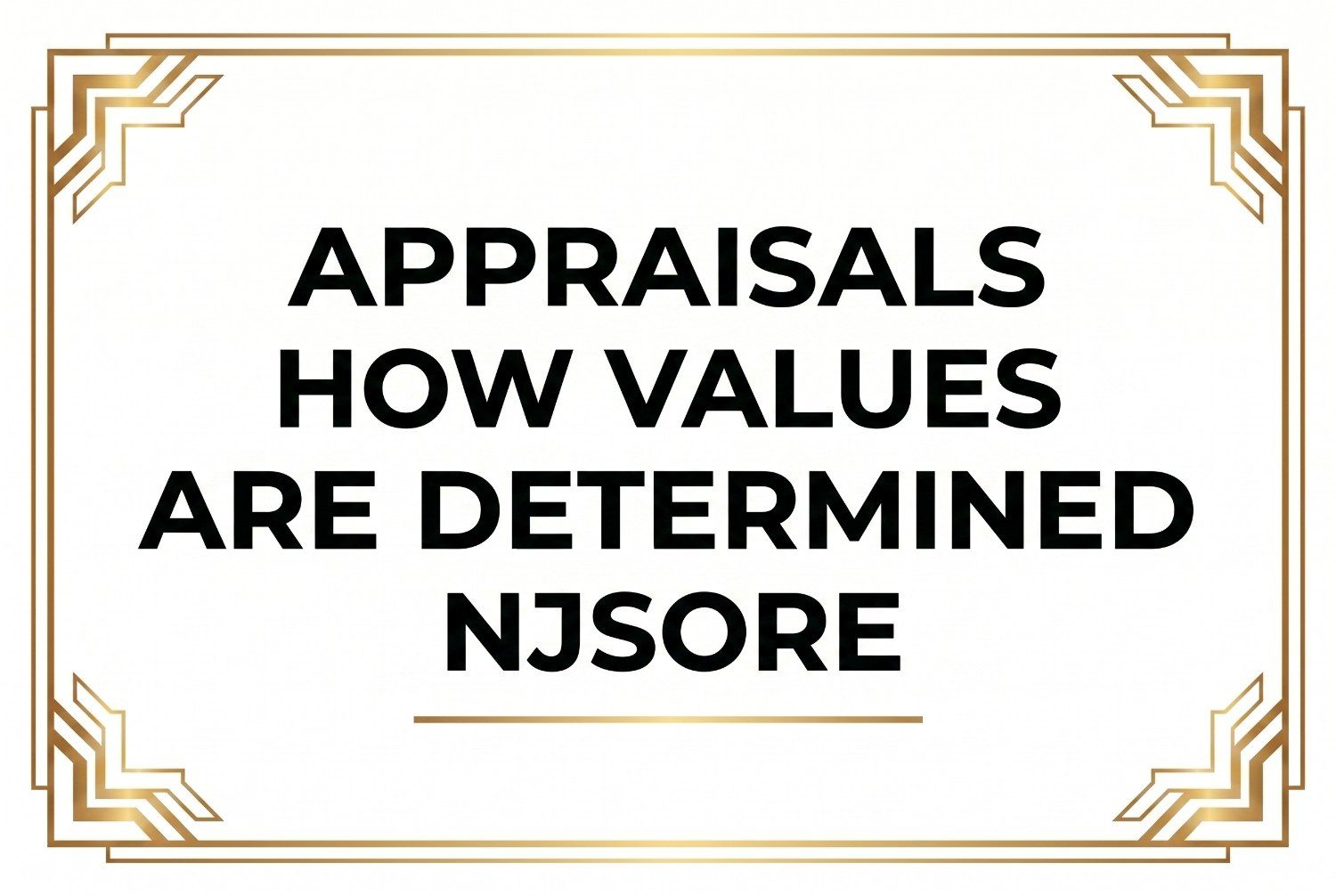 IN PERSON EVENT: Appraisals/How Values Are Determined NJSORE